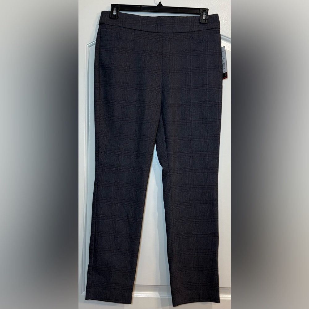 Kim Rogers Women's Gray, Black & Brown Plaid Pants